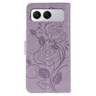 For OnePlus Nord 4 Rose Butterfly Embossed Leather Phone Case(Purple) - 3