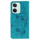 For OnePlus Nord 3 5G / Ace 2V Rose Butterfly Embossed Leather Phone Case(Blue) - 3