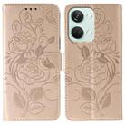 For OnePlus Nord 3 5G / Ace 2V Rose Butterfly Embossed Leather Phone Case(Rose Gold) - 1