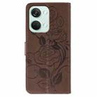 For OnePlus Nord 3 5G / Ace 2V Rose Butterfly Embossed Leather Phone Case(Brown) - 3