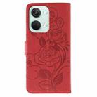 For OnePlus Nord 3 5G / Ace 2V Rose Butterfly Embossed Leather Phone Case(Red) - 3