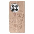For OnePlus 12 Rose Butterfly Embossed Leather Phone Case(Rose Gold) - 3
