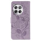 For OnePlus 12 Rose Butterfly Embossed Leather Phone Case(Purple) - 3