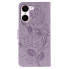For OnePlus Nord CE5 Rose Butterfly Embossed Leather Phone Case(Purple) - 3
