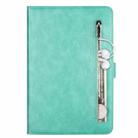 For Samsung Galaxy Tab A8.0 (2015) T35 Fashion Calf Texture Zipper Horizontal Flip Leather Case with Stand & Card Slots & Wallet & Wake-up / Sleep Function(Green) - 2