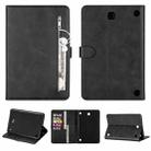 For Samsung Galaxy Tab A8.0 (2015) T35 Fashion Calf Texture Zipper Horizontal Flip Leather Case with Stand & Card Slots & Wallet & Wake-up / Sleep Function(Black) - 1