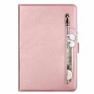 For Samsung Galaxy Tab A8.0 (2015) T35 Fashion Calf Texture Zipper Horizontal Flip Leather Case with Stand & Card Slots & Wallet & Wake-up / Sleep Function(Rose Gold) - 2