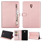 For Samsung Galaxy Tab A8.0 (2017) T380 Fashion Calf Texture Zipper Horizontal Flip Leather Case with Stand & Card Slots & Wallet & Wake-up / Sleep Function(Rose Gold) - 1