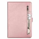 For Samsung Galaxy Tab A8.0 (2017) T380 Fashion Calf Texture Zipper Horizontal Flip Leather Case with Stand & Card Slots & Wallet & Wake-up / Sleep Function(Rose Gold) - 2