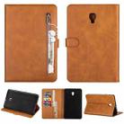 For Samsung Galaxy Tab A8.0 (2017) T380 Fashion Calf Texture Zipper Horizontal Flip Leather Case with Stand & Card Slots & Wallet & Wake-up / Sleep Function(Brown) - 1