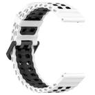 22mm Ocean Dual Pin Buckle Silicone Watch Band(White Black) - 3