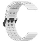 22mm Ocean Dual Pin Buckle Silicone Watch Band(White) - 3