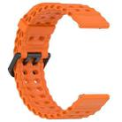 22mm Ocean Dual Pin Buckle Silicone Watch Band(Orange) - 3