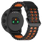 22mm Ocean Dual Pin Buckle Silicone Watch Band(Black Orange) - 2