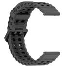 22mm Ocean Dual Pin Buckle Silicone Watch Band(Coal Black) - 3