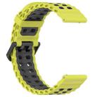 22mm Ocean Dual Pin Buckle Silicone Watch Band(Lime Grey) - 3