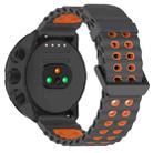 22mm Ocean Dual Pin Buckle Silicone Watch Band(Space Grey Orange) - 2