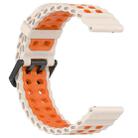 22mm Ocean Dual Pin Buckle Silicone Watch Band(Starlight Orange) - 3