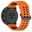 24mm Ocean Dual Pin Buckle Silicone Watch Band(Orange Black) - 2