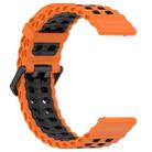 24mm Ocean Dual Pin Buckle Silicone Watch Band(Orange Black) - 3