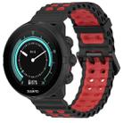 24mm Ocean Dual Pin Buckle Silicone Watch Band(Black Red) - 1