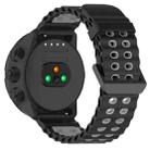 24mm Ocean Dual Pin Buckle Silicone Watch Band(Black Grey) - 2
