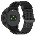 24mm Ocean Dual Pin Buckle Silicone Watch Band(Black) - 2
