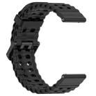 24mm Ocean Dual Pin Buckle Silicone Watch Band(Black) - 3