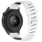 22mm Slanted Hole Two Color Silicone Watch Band(White Black) - 2