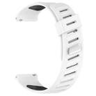 22mm Slanted Hole Two Color Silicone Watch Band(White Black) - 3