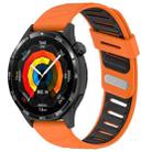 22mm Slanted Hole Two Color Silicone Watch Band(Orange Black) - 1
