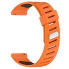 22mm Slanted Hole Two Color Silicone Watch Band(Orange Black) - 3
