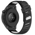 22mm Slanted Hole Two Color Silicone Watch Band(Black White) - 2