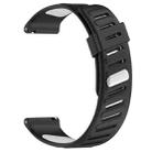 22mm Slanted Hole Two Color Silicone Watch Band(Black White) - 3