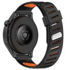 22mm Slanted Hole Two Color Silicone Watch Band(Black Orange) - 2