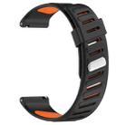 22mm Slanted Hole Two Color Silicone Watch Band(Black Orange) - 3