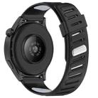 22mm Slanted Hole Two Color Silicone Watch Band(Black Grey) - 2