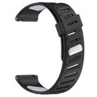22mm Slanted Hole Two Color Silicone Watch Band(Black Grey) - 3