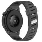 22mm Slanted Hole Two Color Silicone Watch Band(Grey Black) - 2