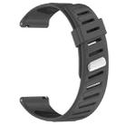 22mm Slanted Hole Two Color Silicone Watch Band(Grey Black) - 3