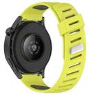 22mm Slanted Hole Two Color Silicone Watch Band(Lime Grey) - 2