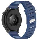 22mm Slanted Hole Two Color Silicone Watch Band(Dark Blue Light Blue) - 2