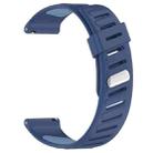 22mm Slanted Hole Two Color Silicone Watch Band(Dark Blue Light Blue) - 3