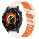 22mm Slanted Hole Two Color Silicone Watch Band(Starlight Orange) - 1