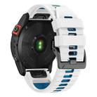 For Garmin 26mm Two Color Screw Buckle Quick Release Silicone Watch Band(White Blue) - 2