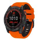 For Garmin 26mm Two Color Screw Buckle Quick Release Silicone Watch Band(Orange Black) - 1