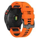 For Garmin 26mm Two Color Screw Buckle Quick Release Silicone Watch Band(Orange Black) - 2