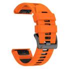 For Garmin 26mm Two Color Screw Buckle Quick Release Silicone Watch Band(Orange Black) - 3