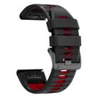For Garmin 26mm Two Color Screw Buckle Quick Release Silicone Watch Band(Black Red) - 3