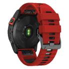 For Garmin 26mm Two Color Screw Buckle Quick Release Silicone Watch Band(Red Black) - 2